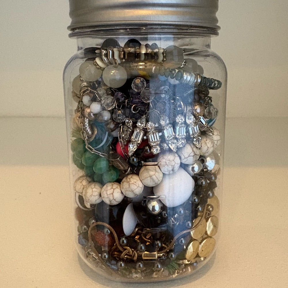 Mystery Plastic Mason Jar of Assorted Wearable Stretchy Bracelets